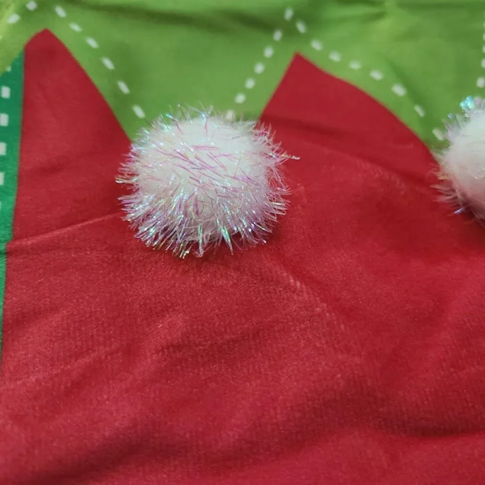 Christmas Table Runner Elf Decor Decorative Cloth Xmas Holiday Decoration Red